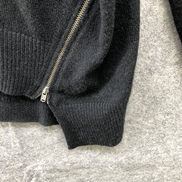 Aqua 100% Cashmere Sweater Womens XS V-Neck Oversized Side Zip Slouchy - Picture 7 of 10